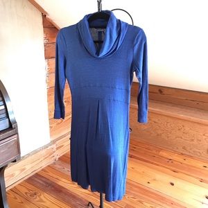 Michael Stars Blue Shimmery Cowl Neck Dress, EUC, XL
